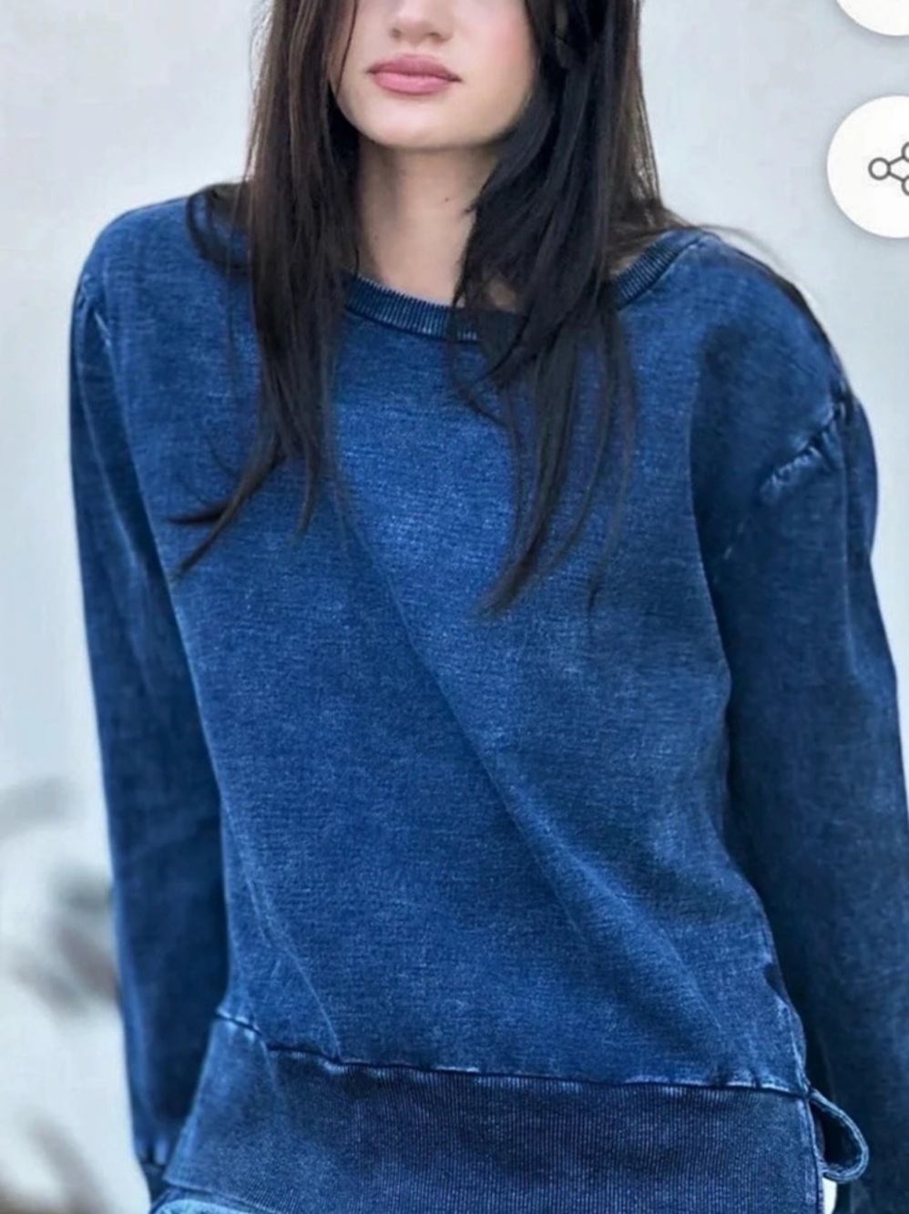 Wash Lab sweatshirt Blue Crewneck Size Large NWT Current Retail $88